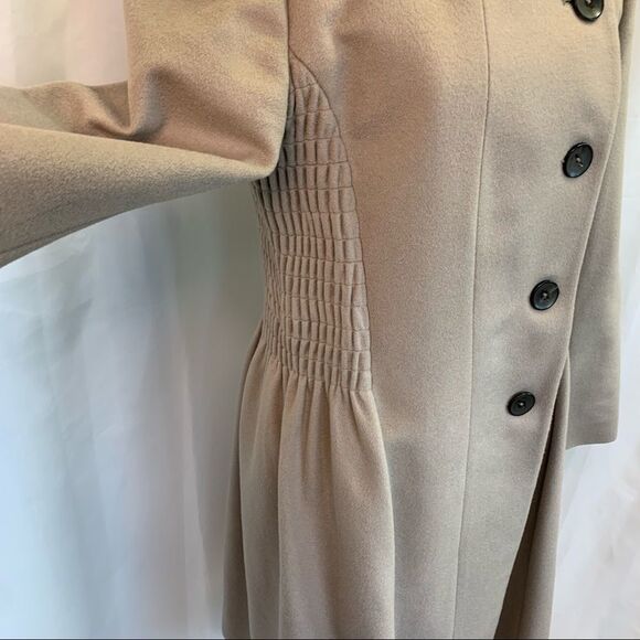 ZARA Taupe greyish tan brown high neck peplum coat size medium - Picture 6 of 13